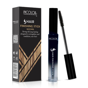 Portable hair finishing stick mascara for quick touch-ups
