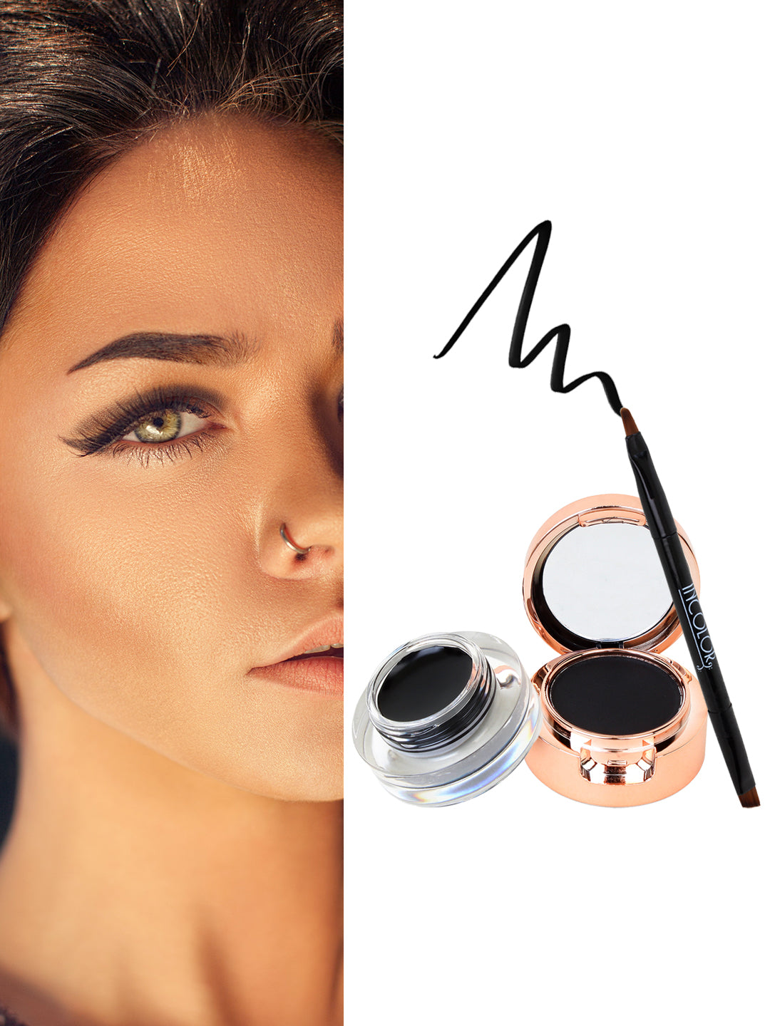 2 in 1 Eyebrow Powder and Gel Eyeliner